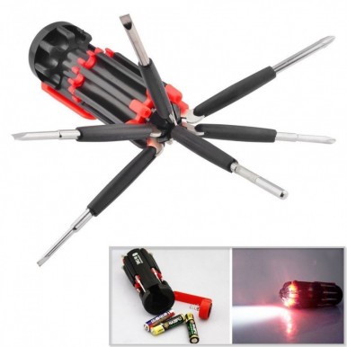 8 in 1 Screw Driver - Screwdriver Tool Kit With LED Torch