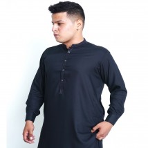 Black Embroidered Kurta Shalwar Medium blended wash & wear