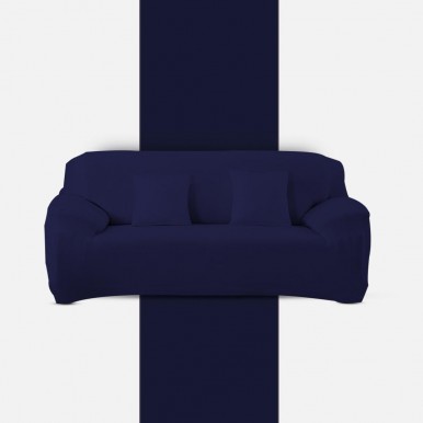 Jumbo 2 Seater Sofa Cover in Dark Blue with Cushion Cover