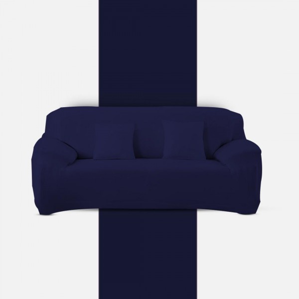 Jumbo 4 Seater (2+1+1) Sofa Cover in Dark Blue with Cushion Cover
