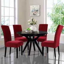 Dining Chair Cover Maroon - Pack of 12 without Arms Wrinkle Free Jersey Stretch Fabric