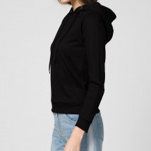 Pullover Black Hoodie for Women in Large Size