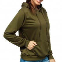 Pullover Forest Green Hoodie for Women in Large Size