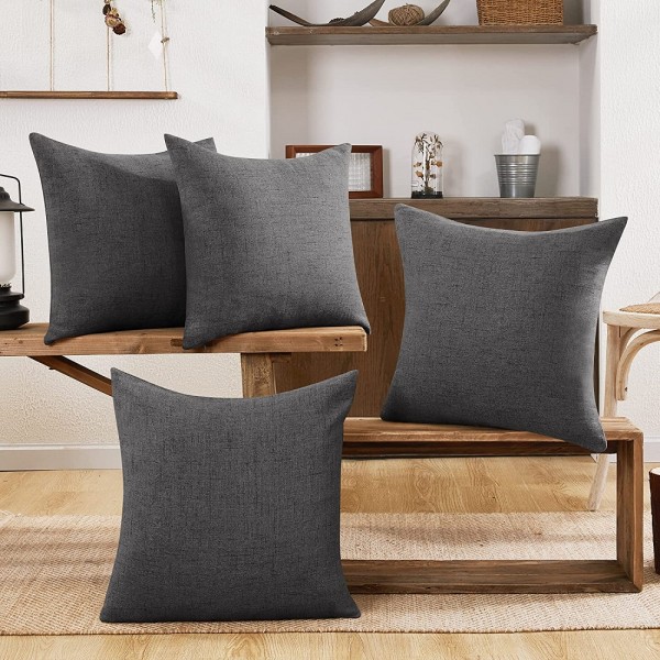 Sofa Cushion Cover 1 Piece Dark Grey 45x45 Cm