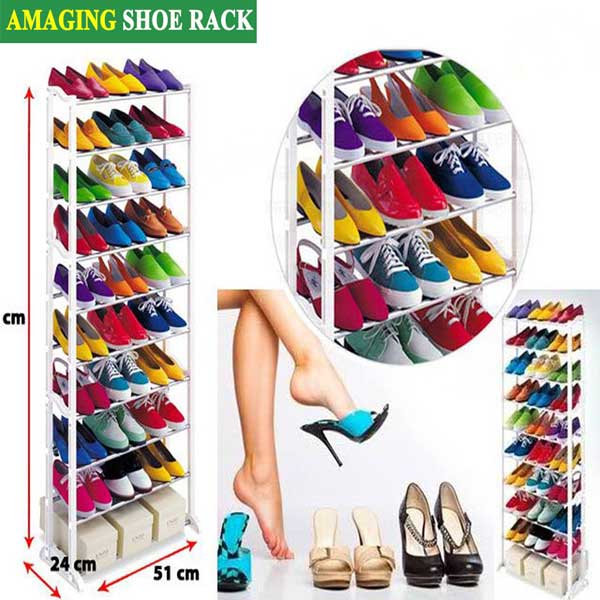 10 Tier Shoe Rack with 30 Pairs Shoes Storage