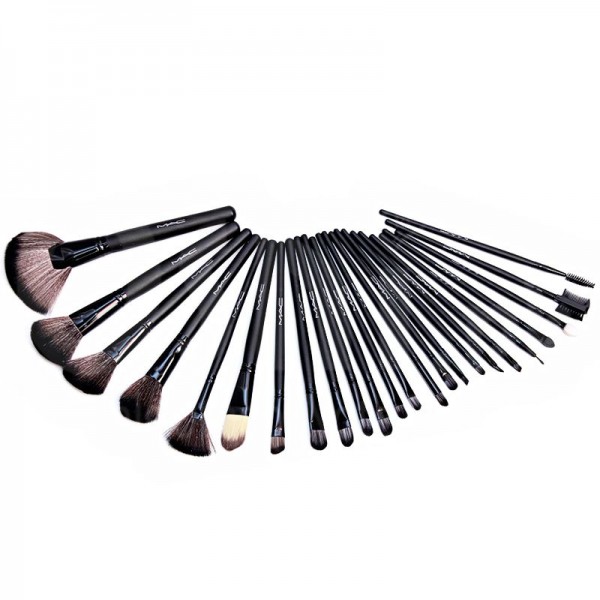 MAC MAKEUP BRUSH SET WITH LEATHER POUCH 24 PIECE Buyon.pk