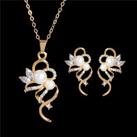 High Quality Austrian Crystal Imitation Pearl Jewellery Set