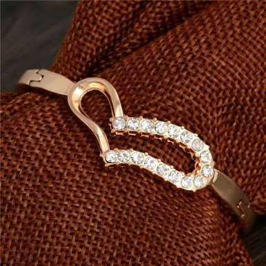 Gold plated Heart Bangle Bracelet,Eid Speacial Gift