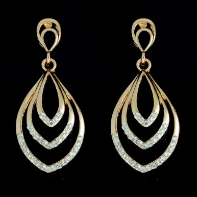 18k Gold Plated Filled Luxury Gorgeous Fashion Big Earrings