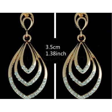 18k Gold Plated Filled Luxury Gorgeous Fashion Big Earrings