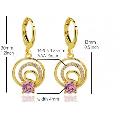New Design Cute Drop Party Earring 18K Gold Filled With Cz