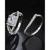 Zircon Crystals Ring in Silver