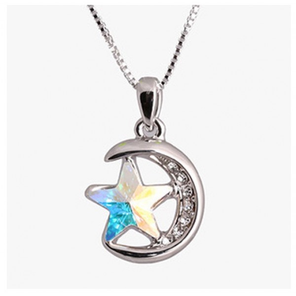 Moons Five-pointed Star Crystal Pendant For Her