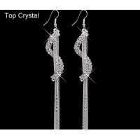 Hot Fashion Rhinestone Tassel Personality Crystal Earrings