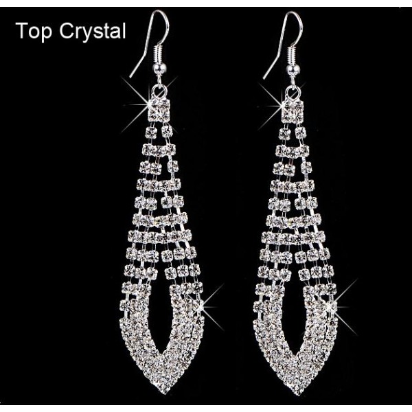 Special wedding party shiny rhinestone Crystal drop earrings
