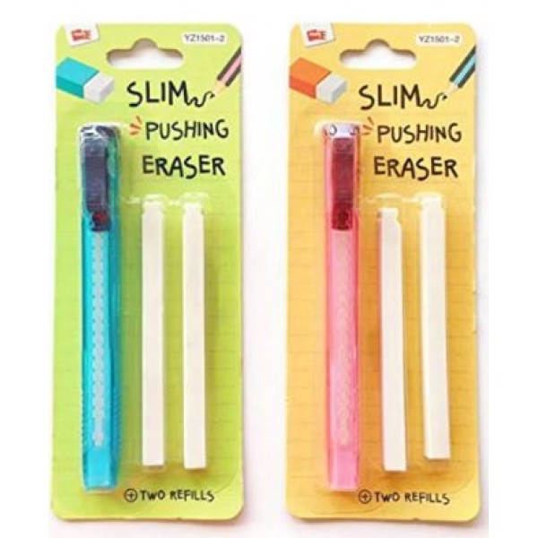 Lovely Creative Utility Cutter Shape Slim Pushing Eraser With Two Refills Tombow Mono Zero