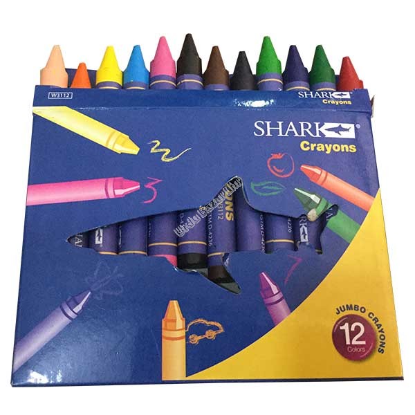 Shark 12 Jumbo Crayons