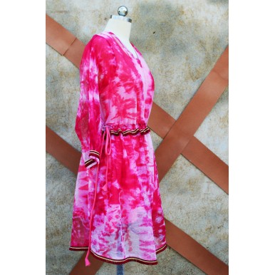 Belted Abstract Frock For Girls