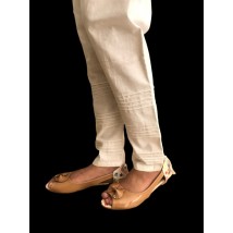 Latest desgin of  Off-White Cotton Trouser for Women - stitched, stylish 