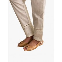 Styled uniquely Women's White Cotton Trouser - NFW