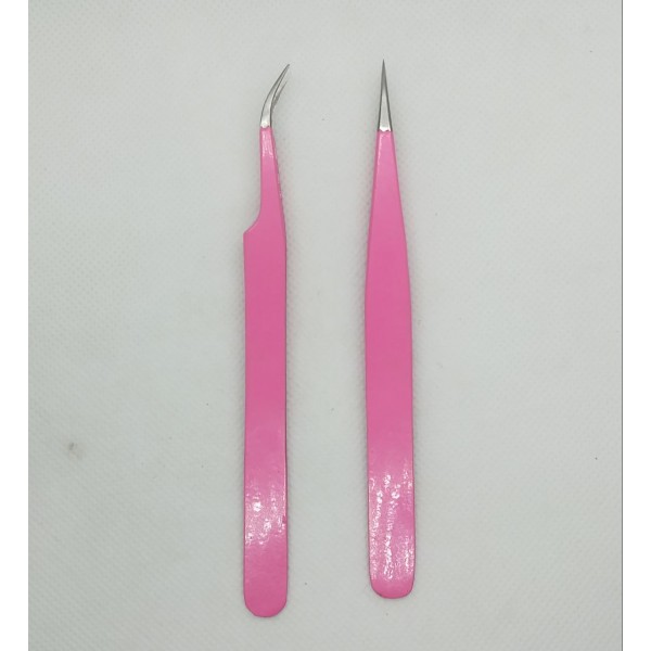 Pack of 2 - Tweezer For Eyelash Extensions - Pink
