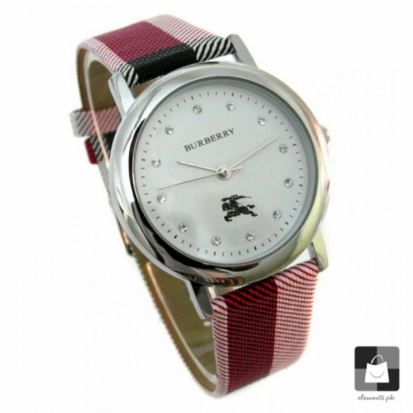 burberry red strap watch