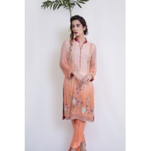 Diva Peach Color Embroidered Dress for Ladies