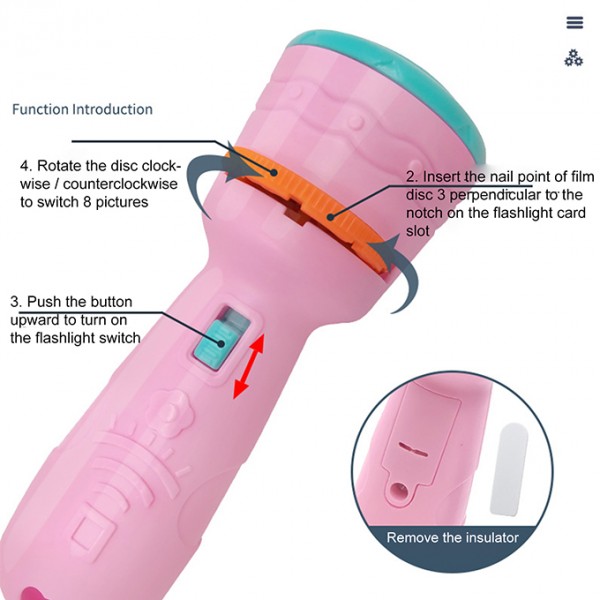 Torch Flashlight Projection 2 in 1 Projctor & Flash Light - Mini Projctor Torch Kids - Flashlight ...