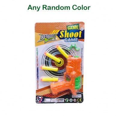 Air Dart Shooting Game Blester Packing Manual Reload Darts Toygun for kids With 4 Soft Stickon Darts - Assorted Colors