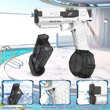 Glock Automatic Electric Water Toygun High Performances Spray Toygun for Adults Children Summer Swimming Pool Beach - Size Approx. 13 inch - Multicolor