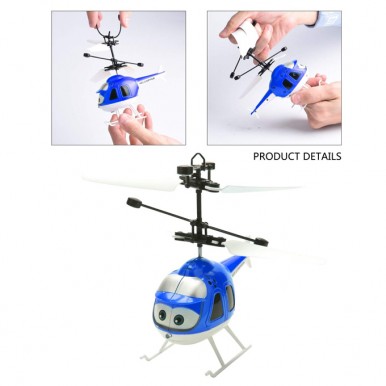 Hand Sensor Control Rechargeable Helicopter Toy For Kids - Lights Feature - Size Approx. 7 inches - Assorted Color