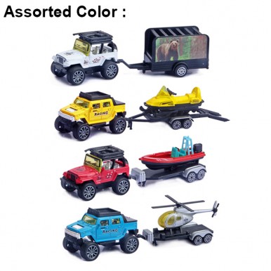 Jeep and Trawler Die Cast Metal Toy for Kids - Assorted Color & Assorted Designs