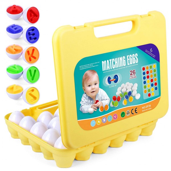 Matching Eggs Color & Shape Recognition & Alphabet Letter Matching A to ...