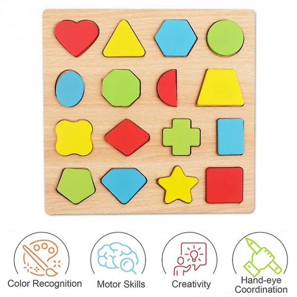 Planet X - Wooden Shape Sorting Color Learning Puzzle Set for Toddlers - Fun and Colorful