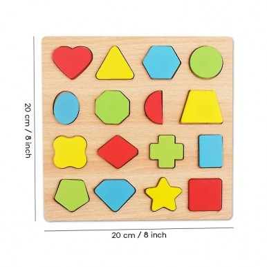 Planet X - Wooden Shape Sorting Color Learning Puzzle Set for Toddlers - Fun and Colorful
