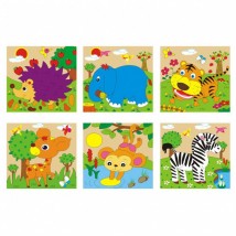 WILD ANIMALS - CUBICAL WOODEN PUZZLE