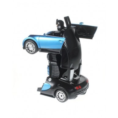 Remote Controlled TRANSFORMER - BUGATTI Toy Car in BLUE