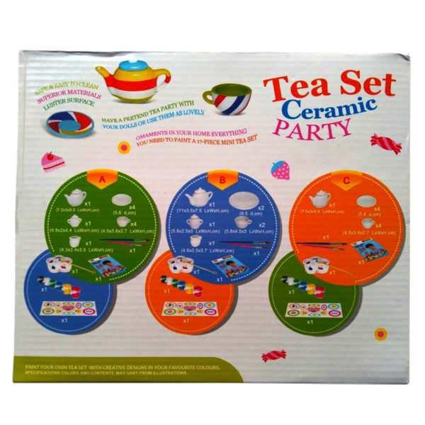TEA SET CERAMIC PARTY Buyon.pk