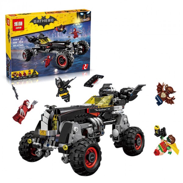 Batman and Robin Batmobile Chariot Model - Building Blocks