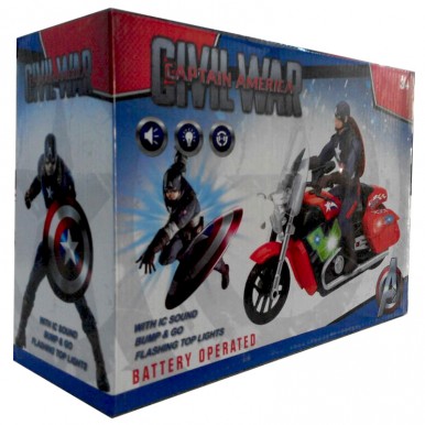 captain america toy with motorcycle