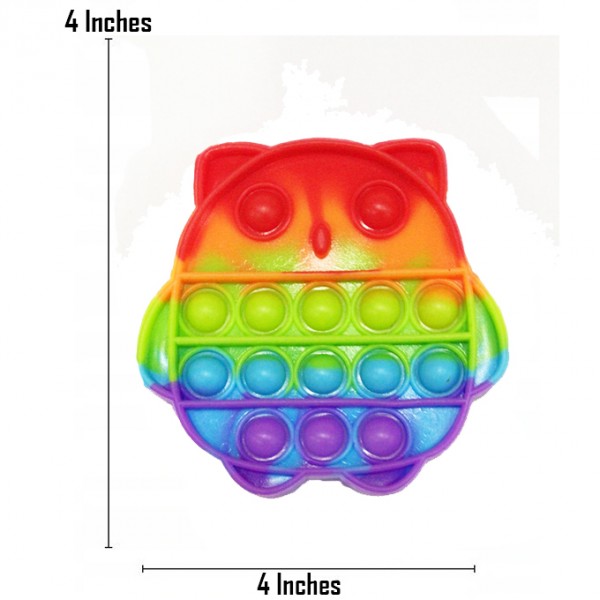 Rainbow Push Pop Bubble Fidget Spinner Pop It Silicone Toy