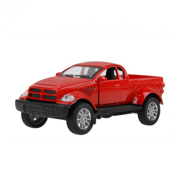 Pickup Truck Toy for Kids - Scaled Model Metal Pull Back Die in Red Color