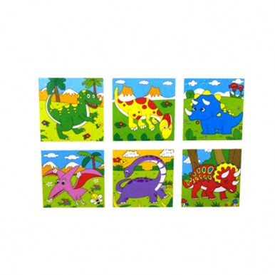 Dinosaur World Animals - Cubical Wooden Puzzle
