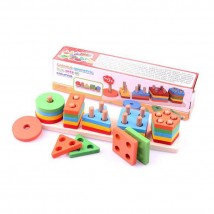 5 column - Geometric Shape Sorter - Wooden