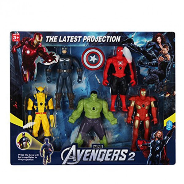Buy Pack of 5 Avengers Action Figures With Projection Function 5 inches online in Pakistan