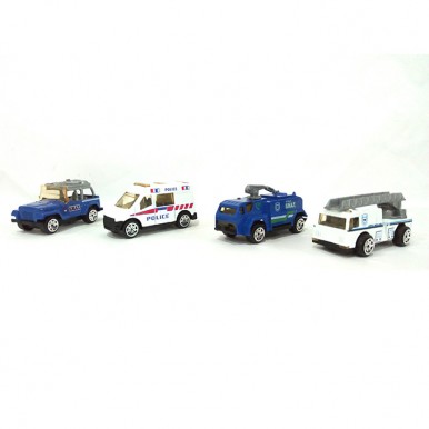 City Police Vehicles Die Cast Cars Set - 4 Pcs