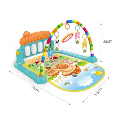 Huanger - 3 in 1 Newborn Baby Play Gym Piano Fitness Rack Mat