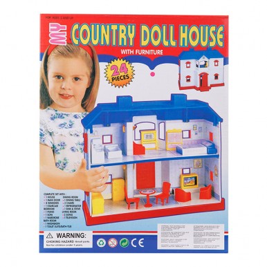 COUNTRY DOLL HOUSE - 24 PIECES