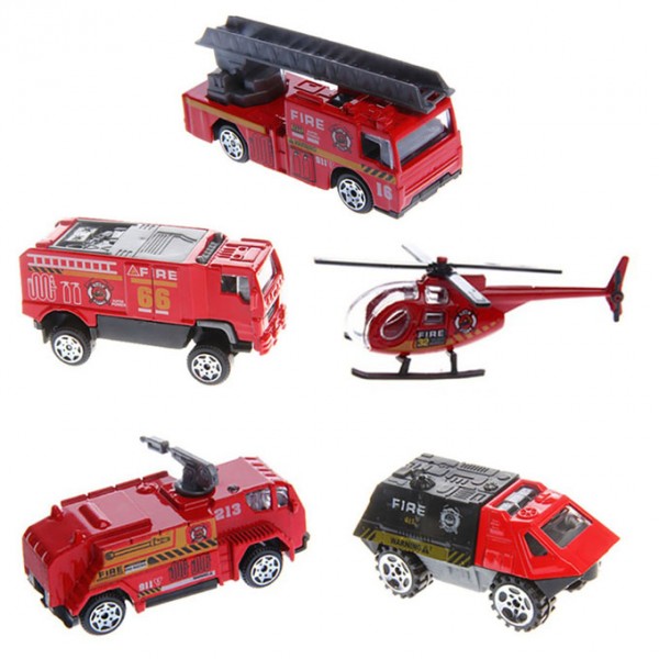 Fire Rescue Vehicle Set - 5 Pcs
