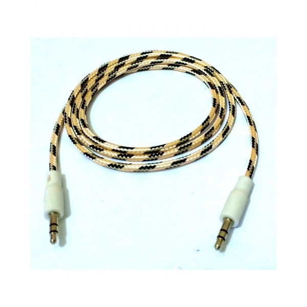 Audio Aux Cable 3.5 mm For Stereo Headphone and Car Speakers - White Pattern